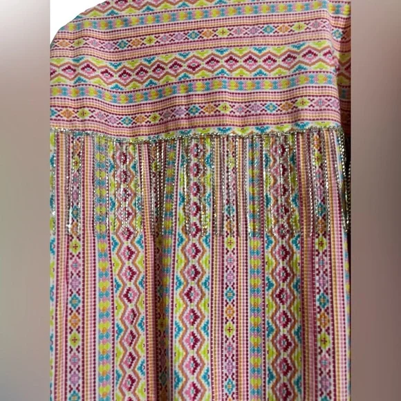 NEW Savanna Jane Jacket Womens Medium Aztec Corduroy Rhinestone Fringe Western - Picture 5 of 5